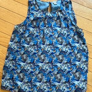 Women’s Sz M blue Paisley Paraphrase  dressy tank top